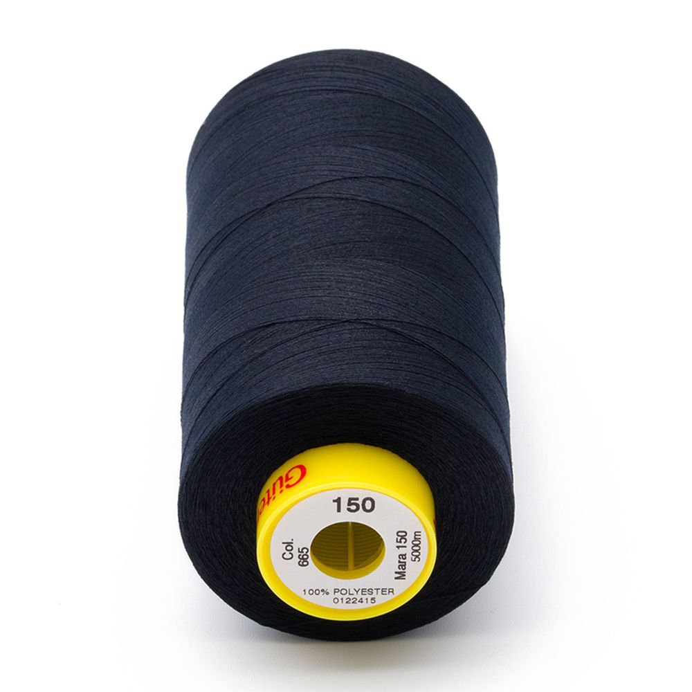 Нитка особо тонкая Gutermann Mara №150 (150/2), 5000 м, 713961, цв. 665 сине-черный, 1 катушка