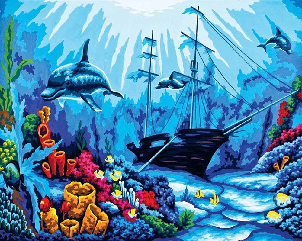 Рисунок для вышивания Grafitec (канва жесткая), &quot;Подводный мир&quot;, 50х40 см