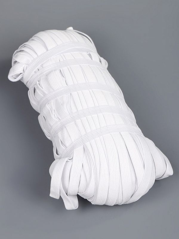 Резинка бельевая (стандартная) 10.0 мм / 100 метров, 3.9 г, вязаная, белый