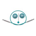 Тросик поворотный для съемных спиц KnitPro Mindful, 20см, нержавеющая сталь с нейлоновым покрытием, бирюзовый, 36602