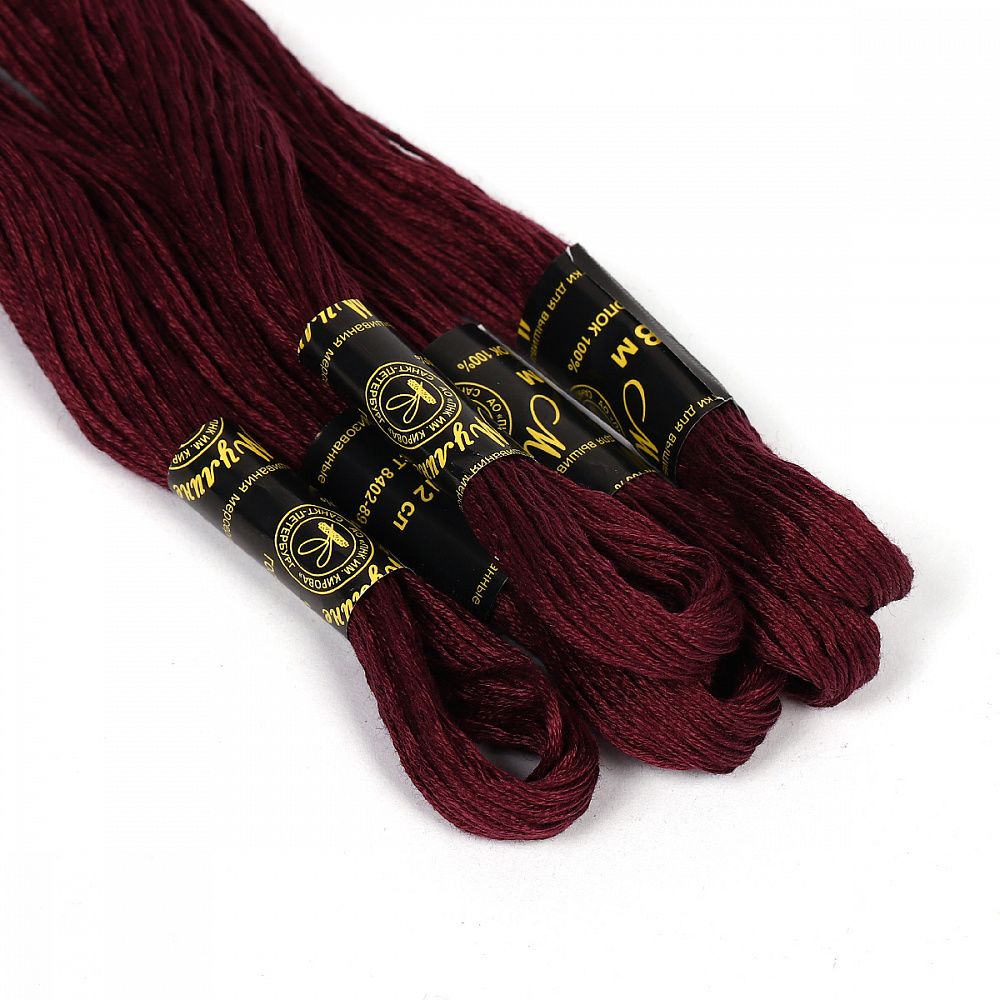 Мулине ПНК им.Кирова цв.1304 свекольный, 24 мотка по 8 метров