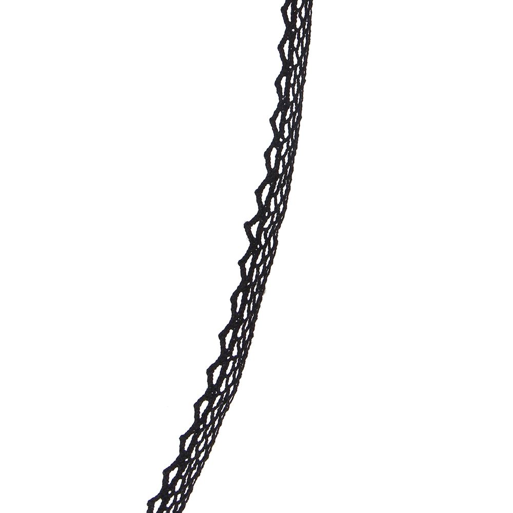 Кружево вязаное (тесьма) хлопковое 10 мм / 9.14 метров, черный