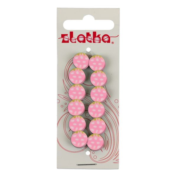 Бусины полимерная глина ⌀10 мм, 70 шт (6х12 шт), /РП/, №08 земляничка, Zlatka PCV