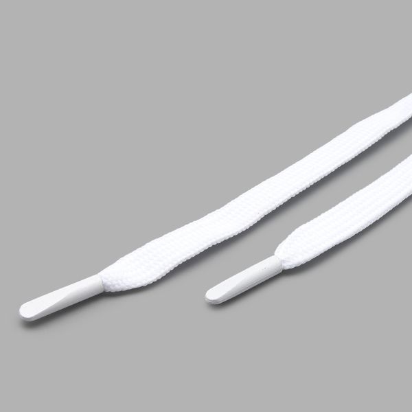 Шнурки плоские с металлическим наконечником 10.0 мм / 130 см, 50 пар (100 шт), белый, 6220-0134