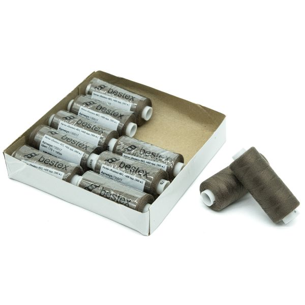 Нитки швейные бытовые Bestex 40/2, 365 м (400 ярд) / 10 кат., 178 пепельный каштан