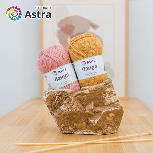Пряжа Astra Premium (Астра Премиум) Панда (Panda) / уп.2 мот. по 100 г, 240 м, 111 розовый