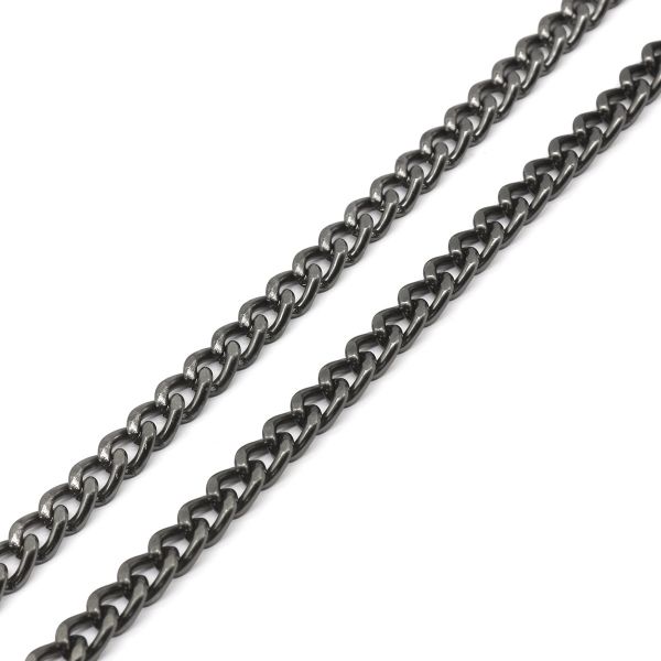 Цепь алюминиевая 4,7 мм, 3,5 мм, боб(10 м) (чер.никель) K19313M