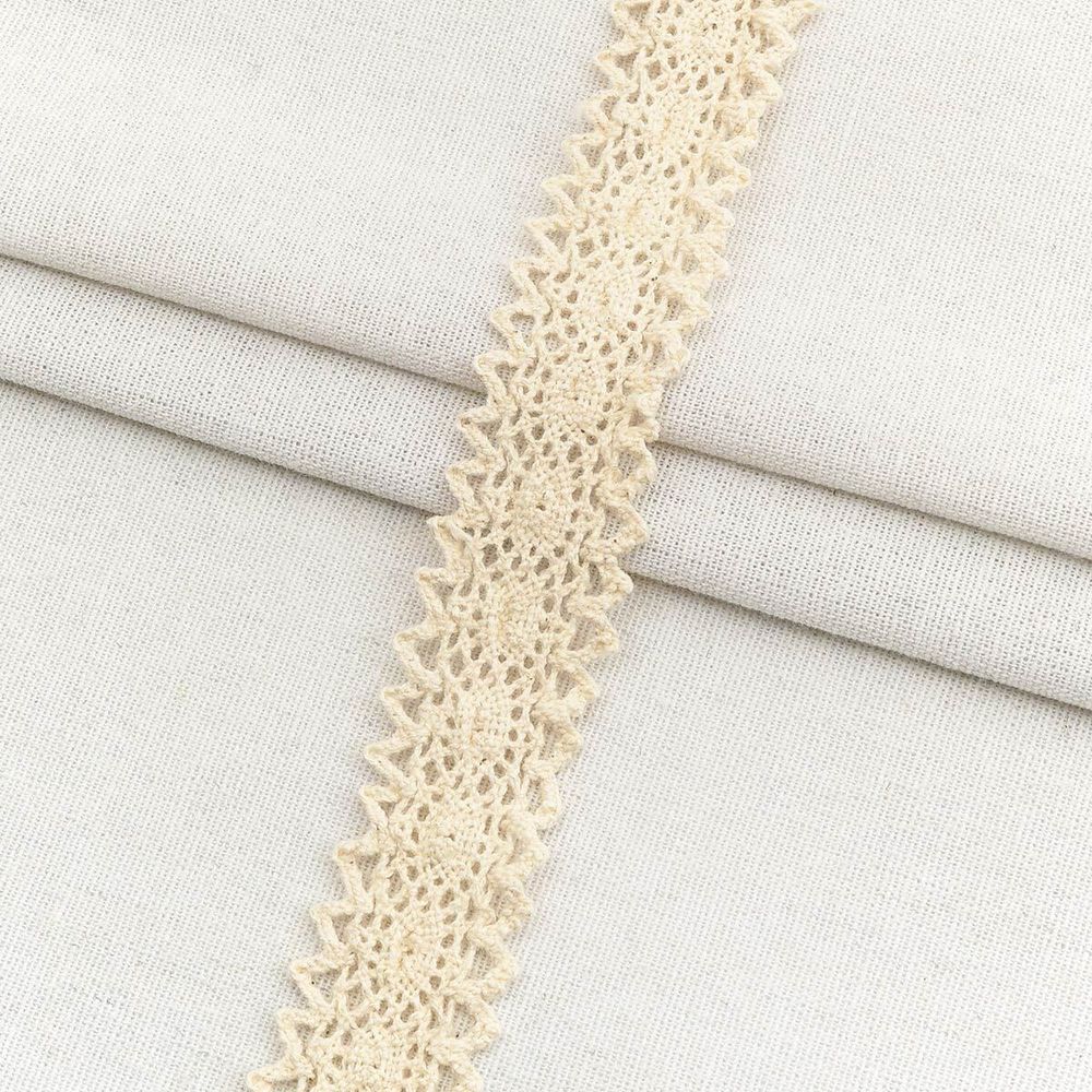 Тесьма отделочная 30 мм / 18.2 метра, А6125 хлопок, вязаная, бежевый, 21226