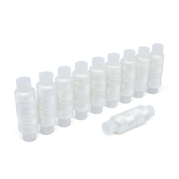 Нитки для бисера 110м, белый, 10 катушек