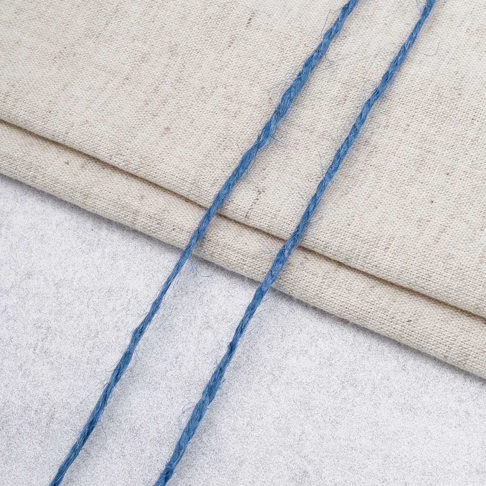 Шпагат джутовый ⌀1.4 мм / 50 метров (50 г), 2-ниточный, 1200 текс, евробобина, голубой