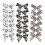 Набор текстильных бантиков, 100 шт, 206 бежево- черный, Annet BDR