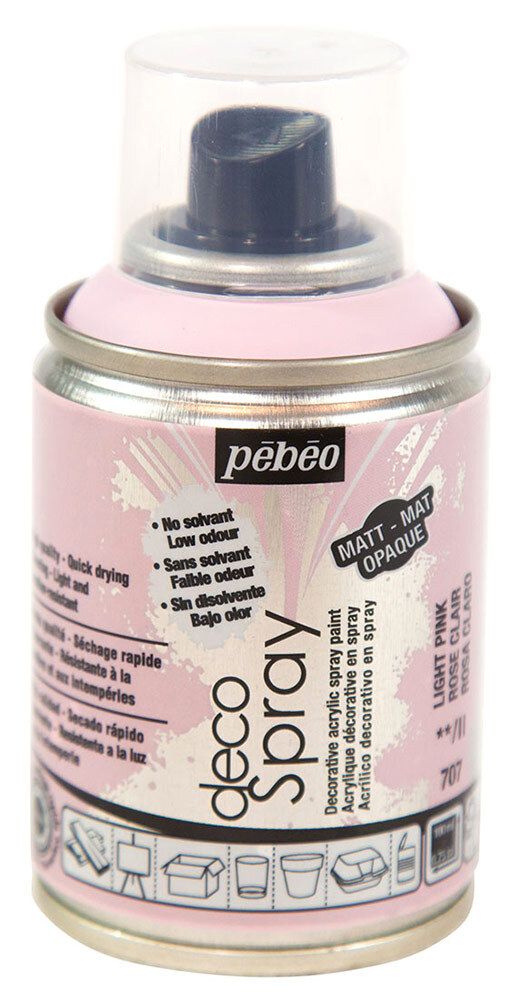 Краска на водной основе аэрозольная decoSpray 100 мл, 093707 св.розовый, Pebeo
