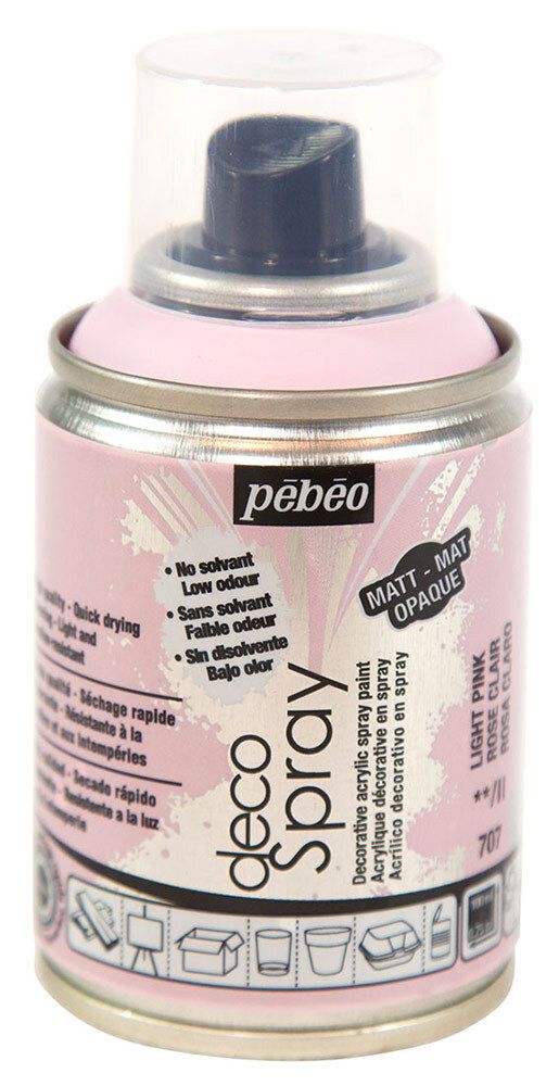 Краска на водной основе аэрозольная decoSpray 100 мл, 093707 св.розовый, Pebeo