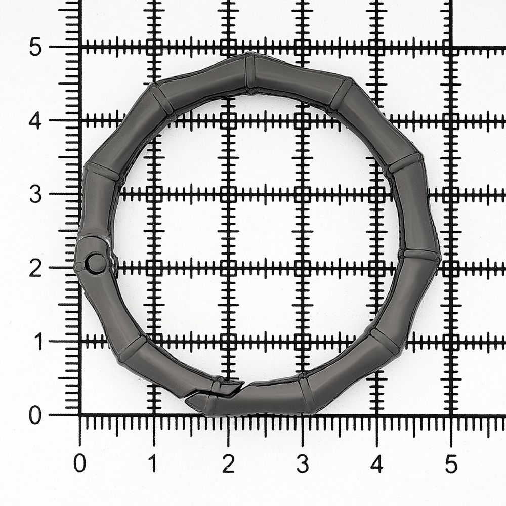 Карабин металл кольцо ⌀38 мм, декоративный, олово (черный никель), MB_2231, 6 шт