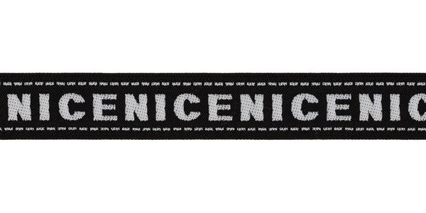 Лента (тесьма) жаккардовая 20.0 мм / 10±0.5 метров, черный/nice, Gamma TRJ-98