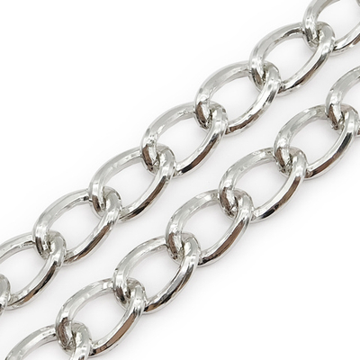 Цепь декоративная алюминий 18х11.8 мм, 10 метров, никель