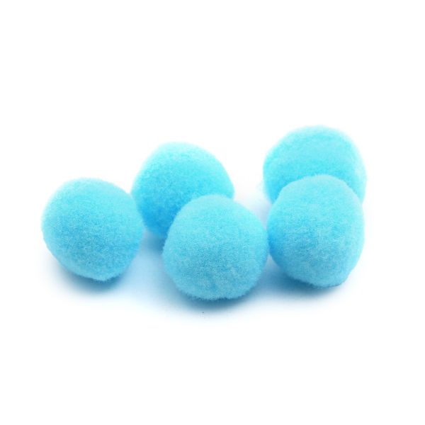 Помпоны ⌀15-18мм 20 шт/ упак. (12 голубой), AR079