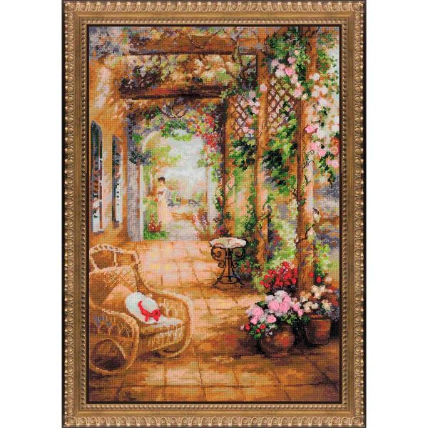Набор для вышивания нитками Риолис, Свидание в саду, 40х60 см
