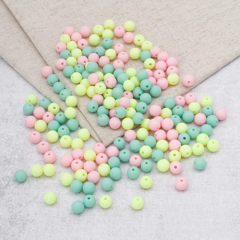 Бусины пластик ⌀8 мм, 50 г, микс цвета, матовые, круглые, Astra&Craft (яркий), 1AL139-2