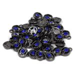 Крючки пришивные декоративные 10х21 мм, чер.никель / сапфир цв.935, 20 шт