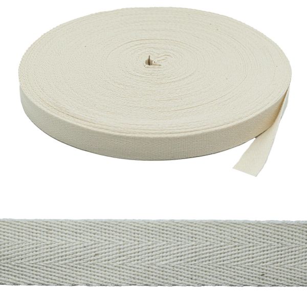 Тесьма (лента) киперная (100 х/б) 20 мм / 50 метров, суровый