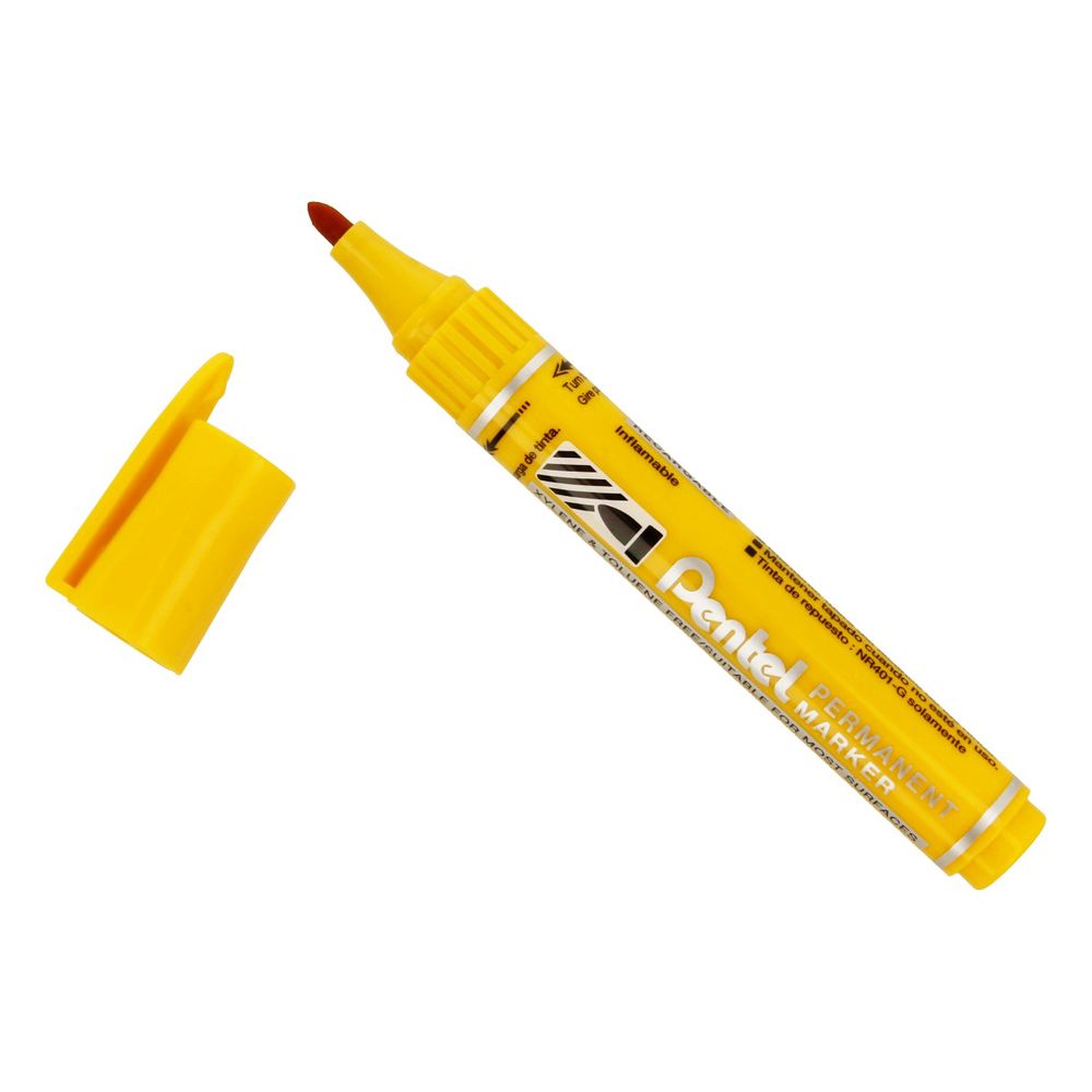 Перманентный маркер 4 мм, Extra Large Point, 12 шт, желтый, Pentel N450GG-3