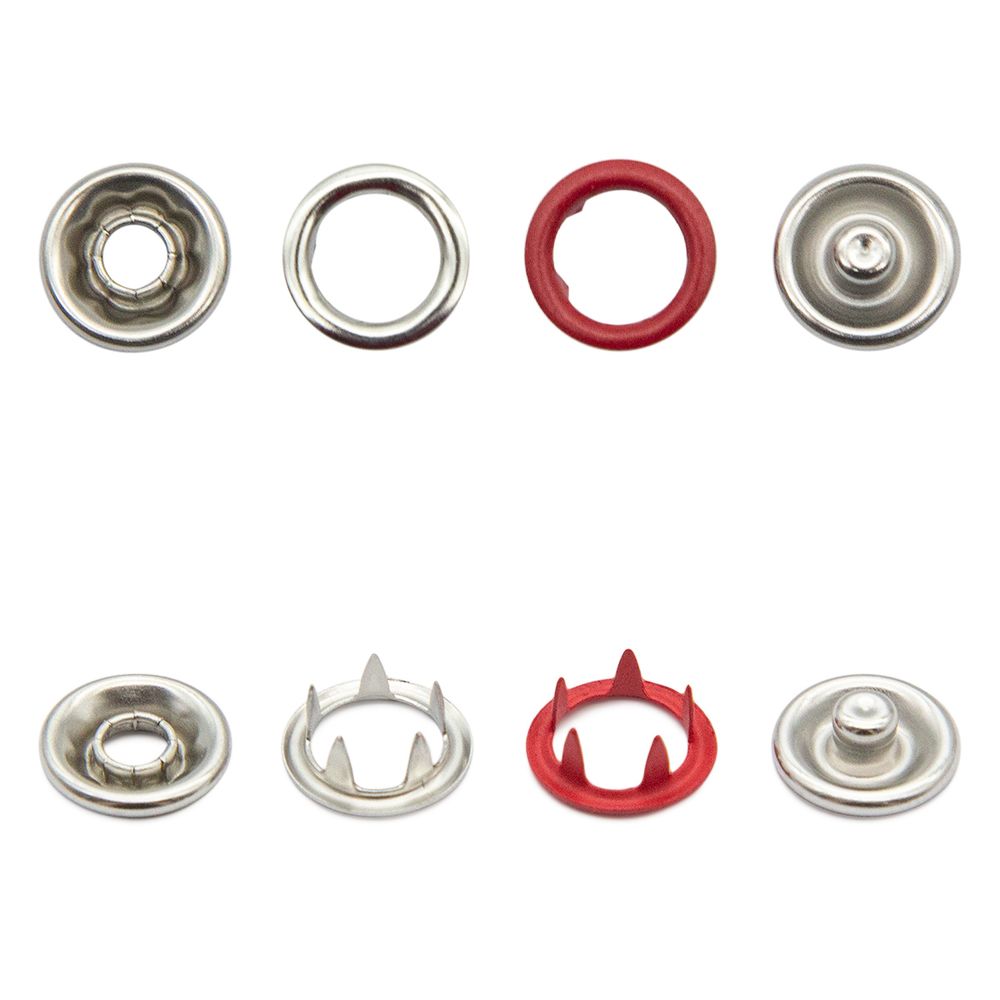 Кнопка рубашечная (джерси) открытая ⌀9.5 мм, ≈144 шт, МЕТАЛЛ, эмаль, 162 красный матовый, NEW STAR