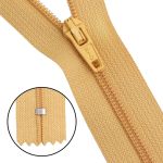 Молния спираль (витая) брючная Т3 (3 мм) 1 зам., н/раз., 20 см, автомат, желт, 30121, 10 шт