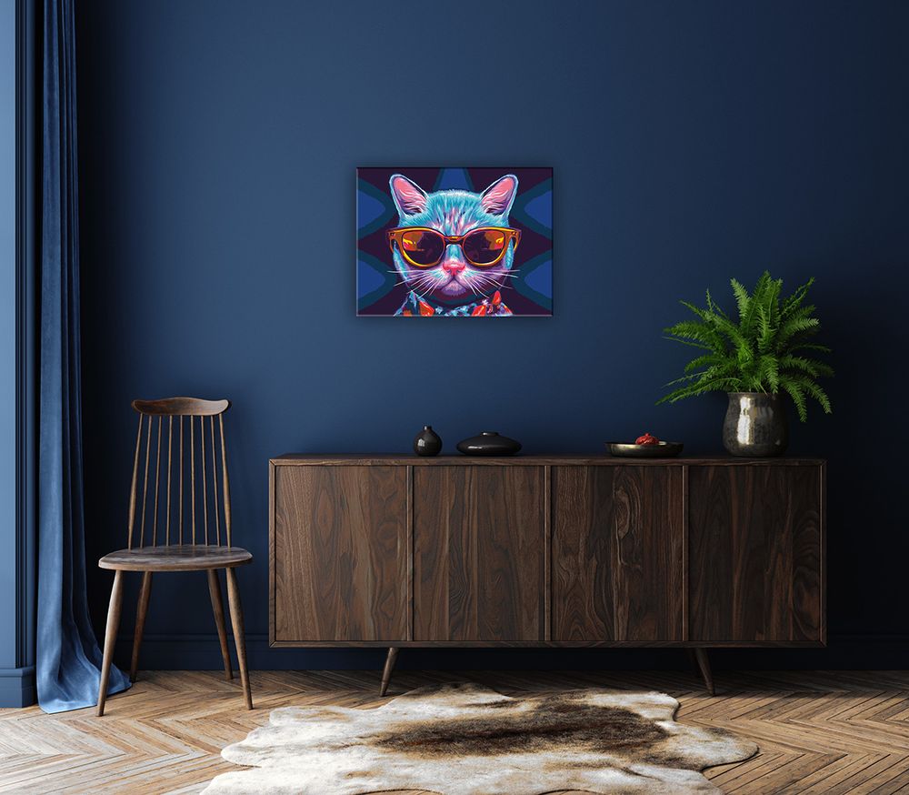 Картина по номерам Фрея PNB/PM-211, Неоновый кот в очках, 40х30 см