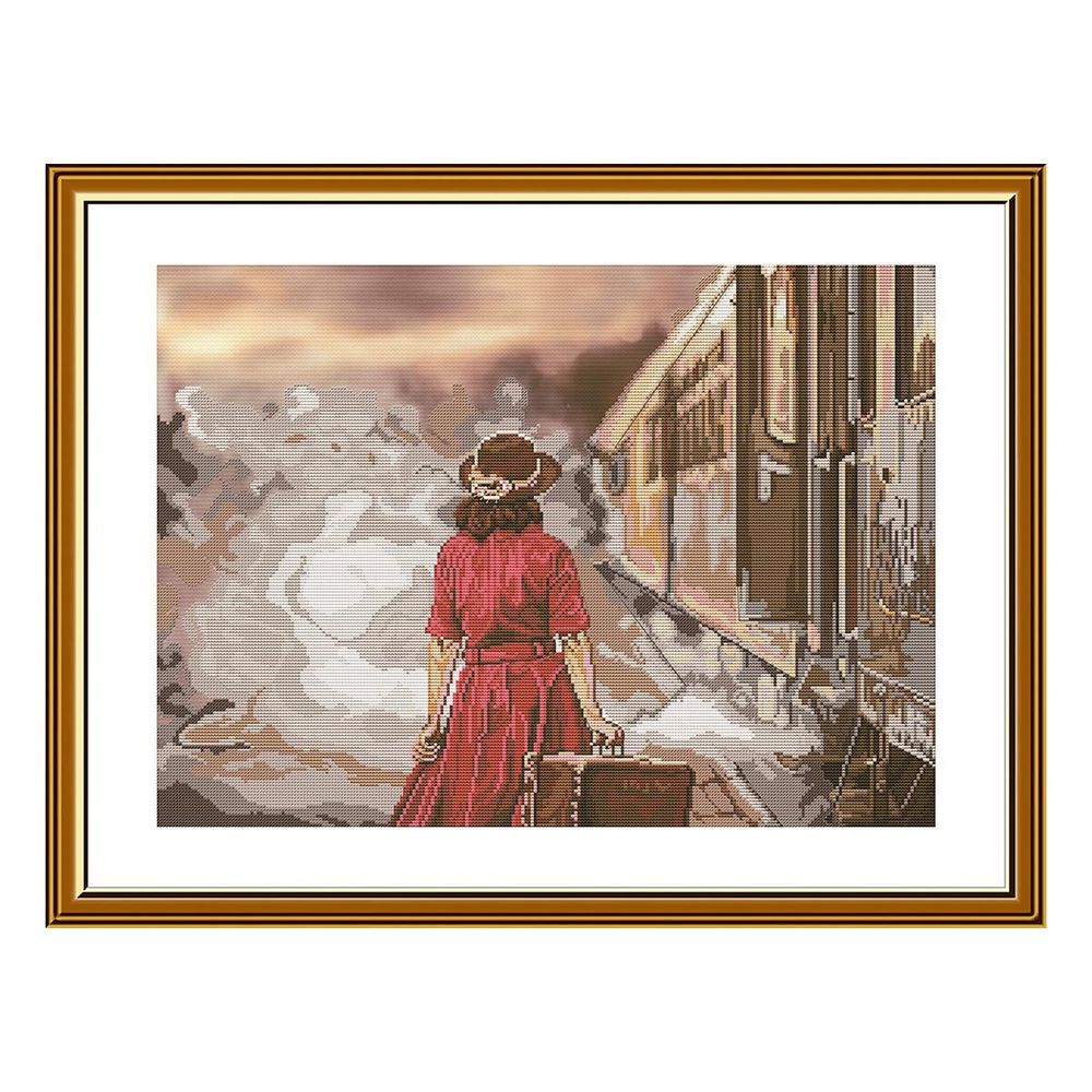 Набор для вышивания нитками Нова Слобода, Путешественница 39х28см