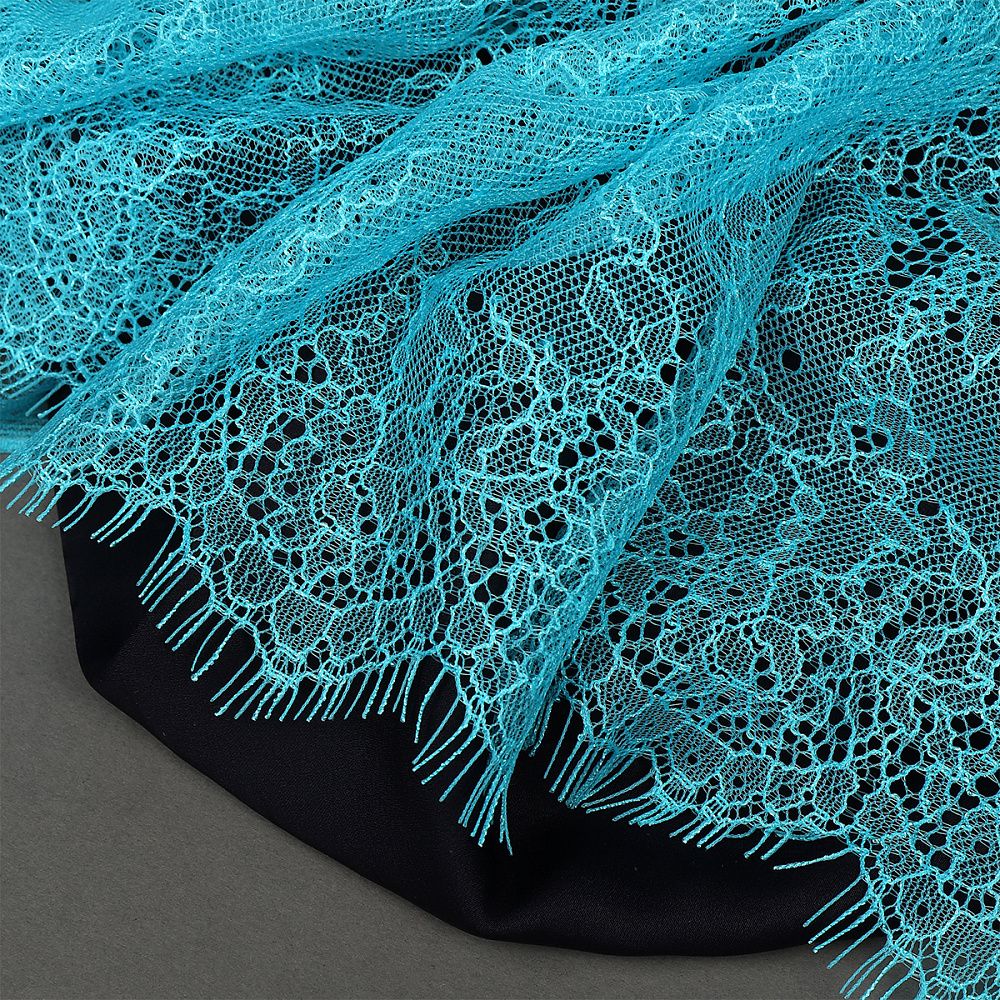 Кружево шантильи (реснички) диз. A88 шир.170мм цв.F274 яркая бирюза, 3 метра, Kruzhevo