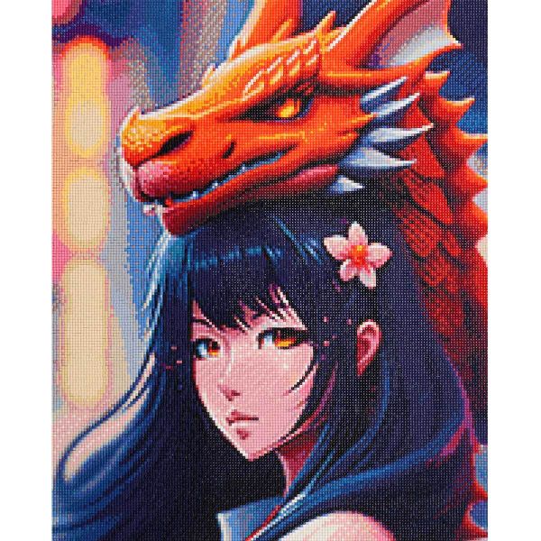 Алмазная (кристальная) мозаика Cristyle, Дракон и принцесса, 40х50 см, 624963