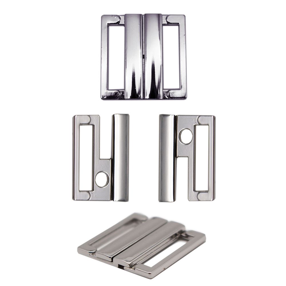 Застежки для купальника (бикини) металл 20 мм, 2 шт, серебро (белая бронза), Arta, GYZA20