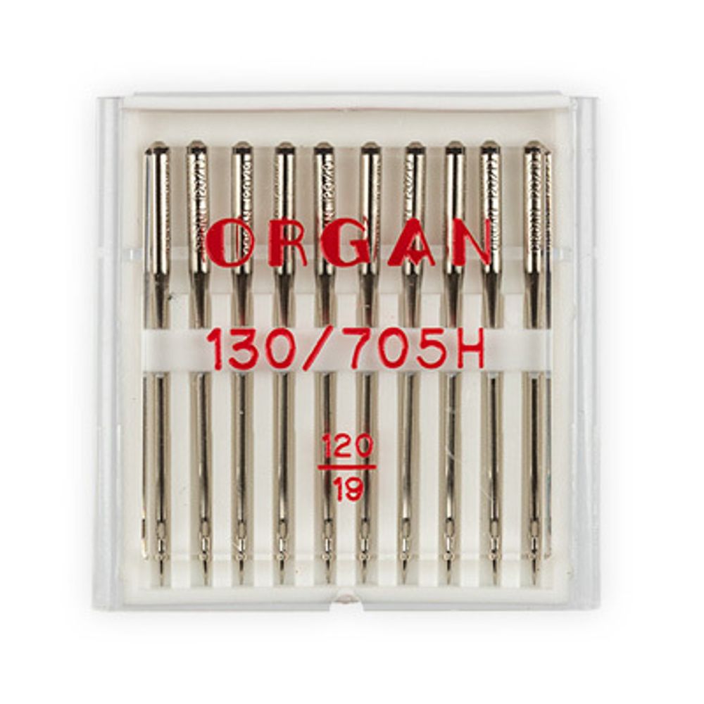 Иглы для бытовых швейных машин Organ универсальные 10 шт, в пенале 5110120 120