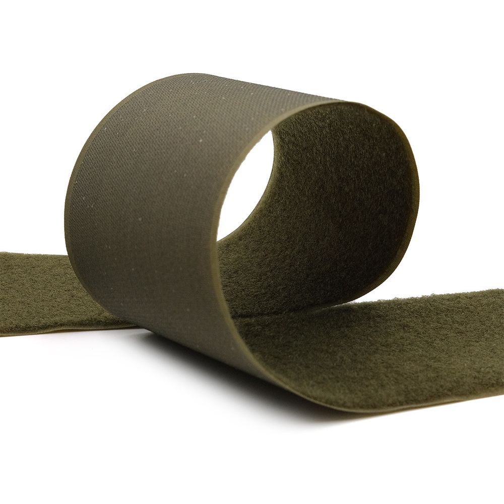Лента контактная липучка (велкро) пришивная уп. 100 мм / 25 метров, оливковый, 121-20511/291, ПЕТЛЯ, качество "A"