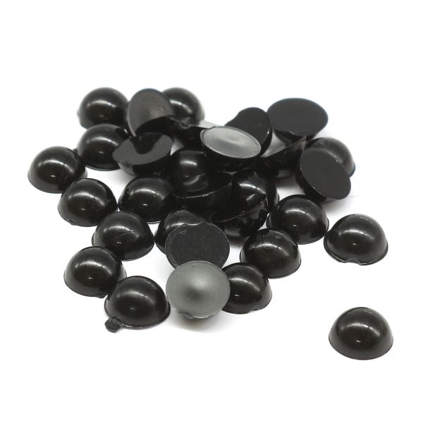 Глазки клеевые 8 мм, 30 шт, цв.черн. 26247