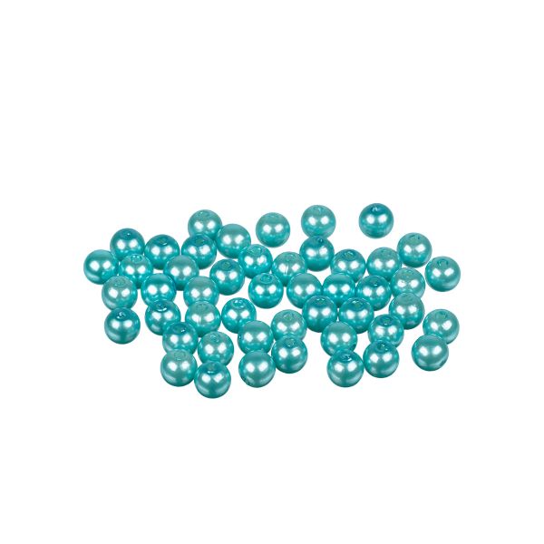 Бусины пластик ⌀8 мм, 50±2 шт, №32 яр.голубой, Zlatka PB-2