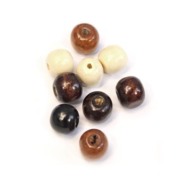 Бусины дерево 10х12 мм, WDB0170, 40 шт в упак, цв.микс