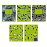 Тетрадь ученическая школьная, выборочный лак, A5+ 18 л. на скобе 65 г/м², белизна 100%, 20 шт, линия, 000713 Зелёное настроение, Светоч 18ТЕТл-003