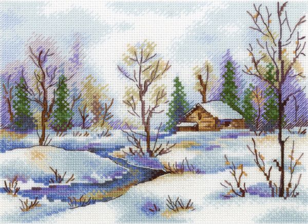 Набор для вышивания нитками МП Студия, Начало весны, 15х20 см