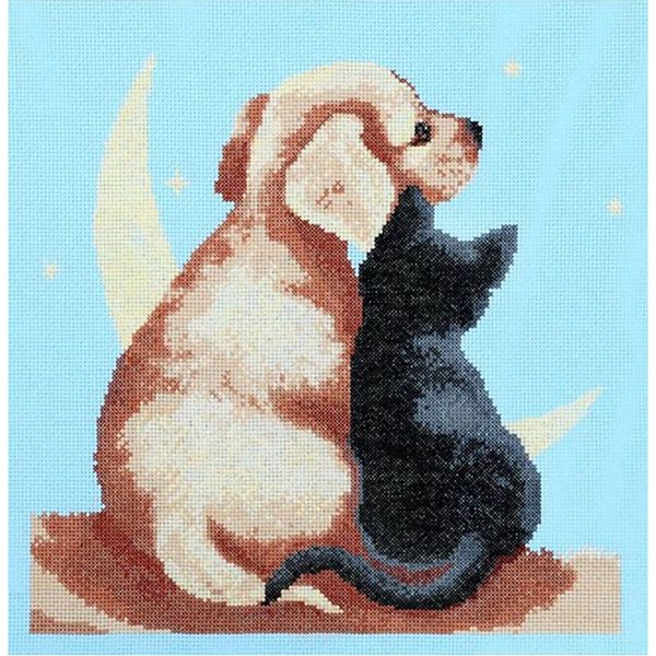 Набор для вышивания нитками Hobby&Pro, Друзья, 28х27 см