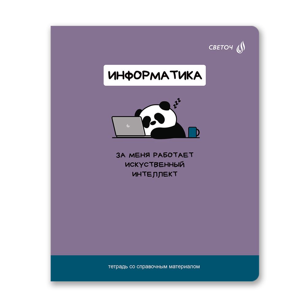 Тетрадь со справочным материалом На задней парте, выбор.лак, A5+ 48 л. на скобе 65 г/м², белизна 100 %, 10 шт, клетка, 01308 На задней парте Информатика, Светоч Т141
