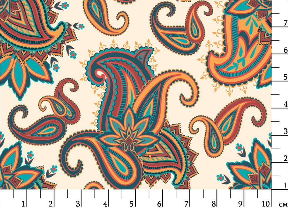 Ткань для пэчворка Peppy Сказочный восток, рулон 112 см / 5 метров, СВ-07 белый, Peppy