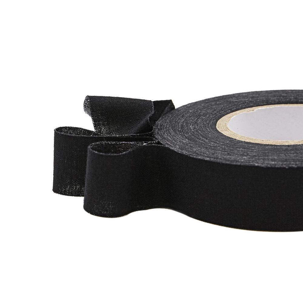 Лента клеевая тканая для кожи и меха 20 мм, черный, уп.18,28 м