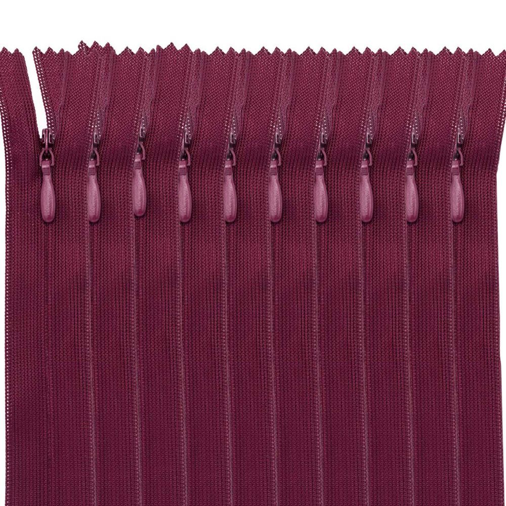 Молния потайная (скрытая) Т3 (3 мм) 1 зам., н/раз., 20 см, бордо, 31210 / 20, 10 шт