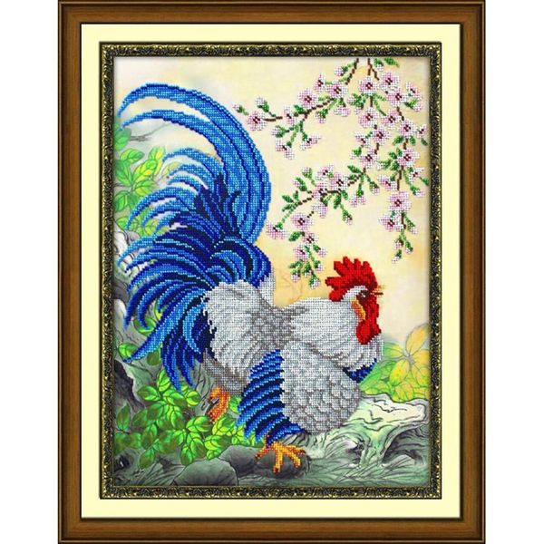 Набор для вышивания бисером Паутинка, Петух, 28х38 см