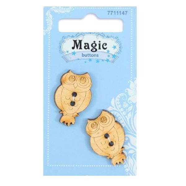 Украшения декоративные пуговицы Сова, 2 шт, Magic Buttons LW813-V45