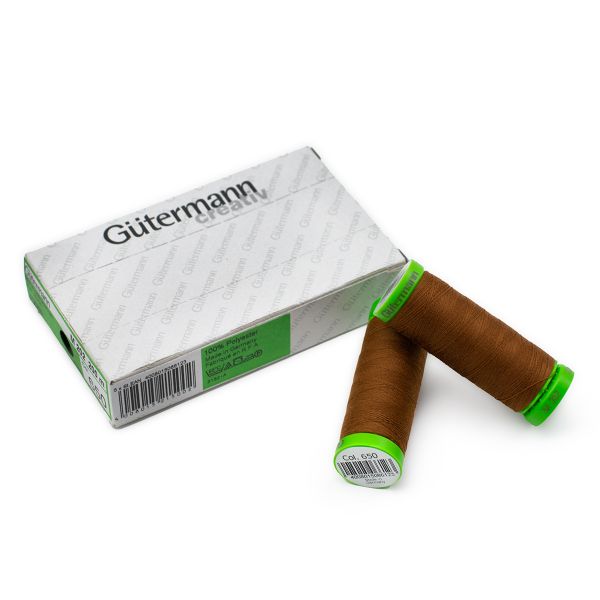Нитки для тонких тканей Gutermann Extra Fine 150, 200м, 650 золотисто-каштановый, 5 катушек