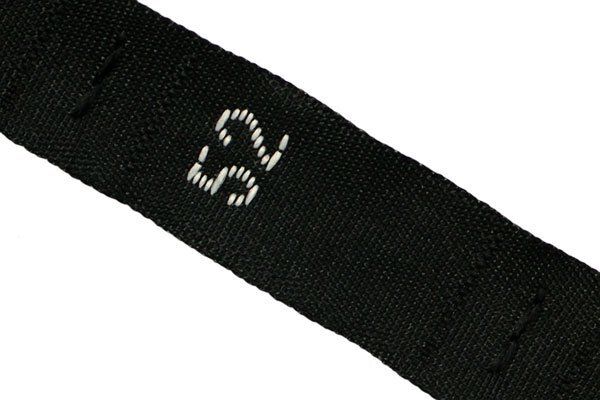 Этикетка-размерник жаккардовая тафта, размер 52 черный 10х32 мм, 500 шт