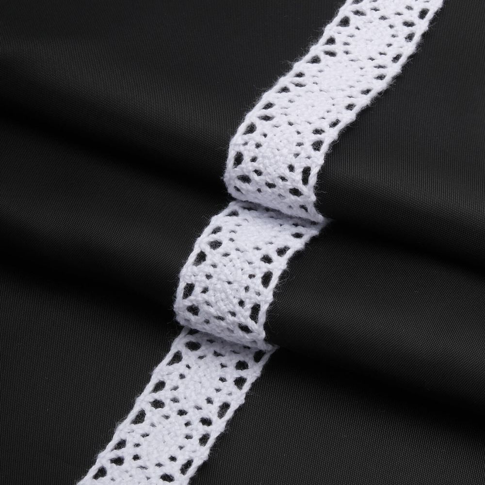 Кружево вязаное (тесьма) хлопковое 20 мм / 25м двухстор. (белый)